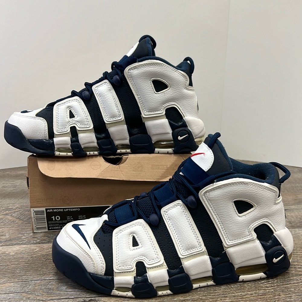 Nike Air More Uptempo “Olympic” Navy White Red – Men’s Size 10